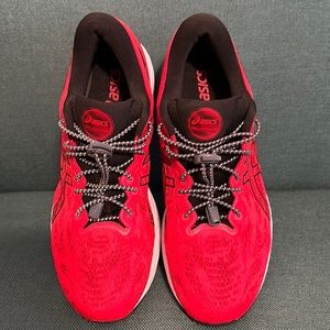 ASICS - Running Shoes. Men size 10.5. Color Red. Used.
